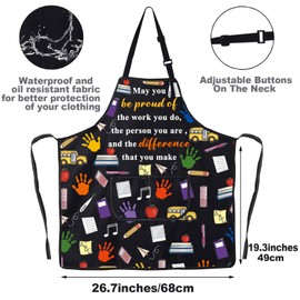 MYSOMY Kindergarten Teacher Apron Preschool Teacher Apron Pre-K Teacher Gifts Educator Of Tiny Humans Gifts Tiny Human Tamer Apron (Teacher May)