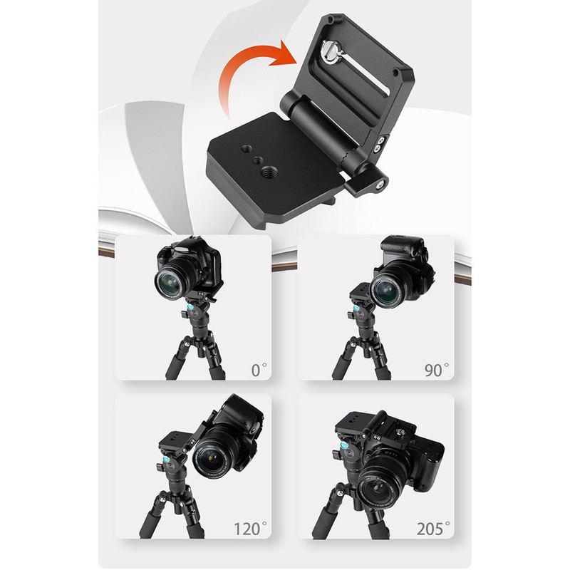 Camera Folding Quick Release Plate L Bracket 285 Degree Wide