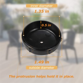 1-1/2 inch Wrought Iron Patio Furniture Feet Caps,24 Packs Round Plastic Outdoor Chair Leg Floor Protectors, Chair Leg Caps, Patio Furniture Replacement Feet Pads Black by APPLIANCEMATES