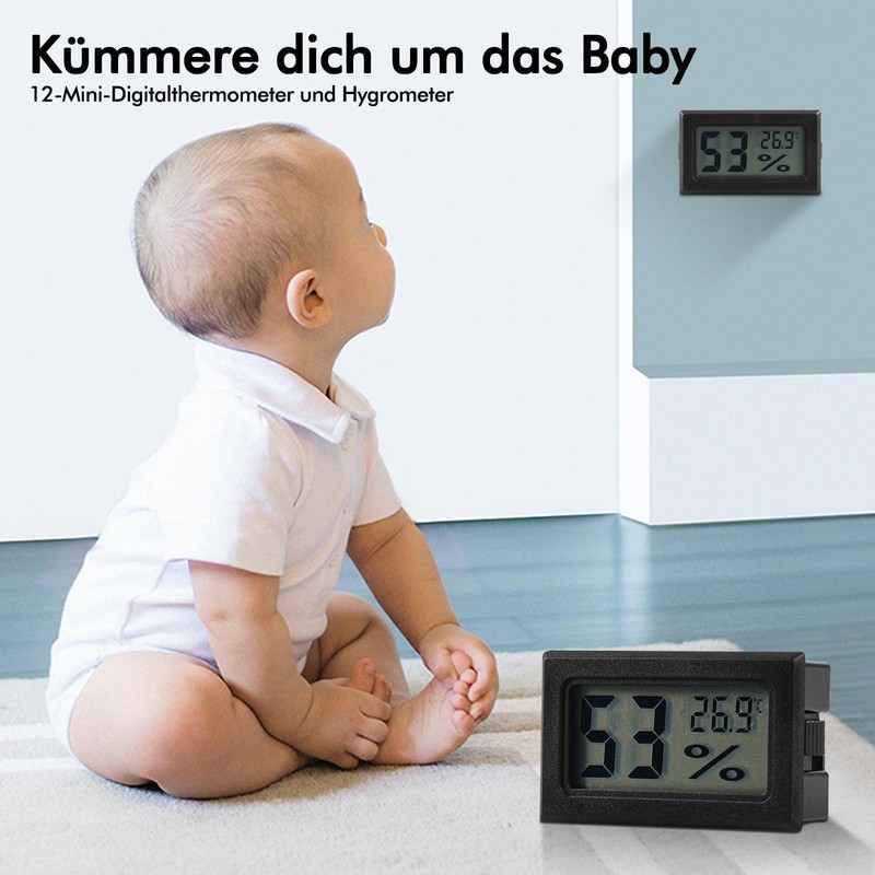 12 x Digital Thermometer Hygrometer Indoor Mini Room Thermometer Indoor
