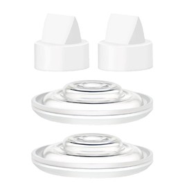 Maymom Duckbill Valve Compatible with Momcozy S9/S12, Spectra Caracup, FEISIKE Cup 2011 Version, TSRETE; 4 Piece (White, for Momcozy TSRETE, with Membrane)