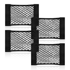 GrünWerk Pack of 4 Boot Net Bags, 40 x 25 cm Car Organiser, Stretched Elastic Edge Holds Loads Firm, for Most Cars Boot Organiser