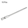 sourcing map 10pcs T15 Security Torx Bit 1/4" Hex Shank