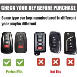 Gematay for Toyota Key Fob Cover with Lanyard, Car Key Case Protection for 2018-2022 Camry RAV4 Highlander Avalon C-HR Prius Corolla GT86 Smart Key Holder