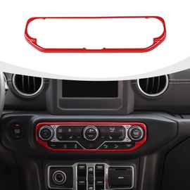 RAZPOY JL Dash AC Switch Cover, Center Console Dashboard Air Conditioner Switch Button Cover Trim Compatible with Jeep Wrangler JL & Gladiator JT 2018-2023, Red