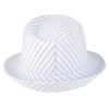 Initlove Mens Fedora Hat Short Brimmed Trilby Hat Stripe White