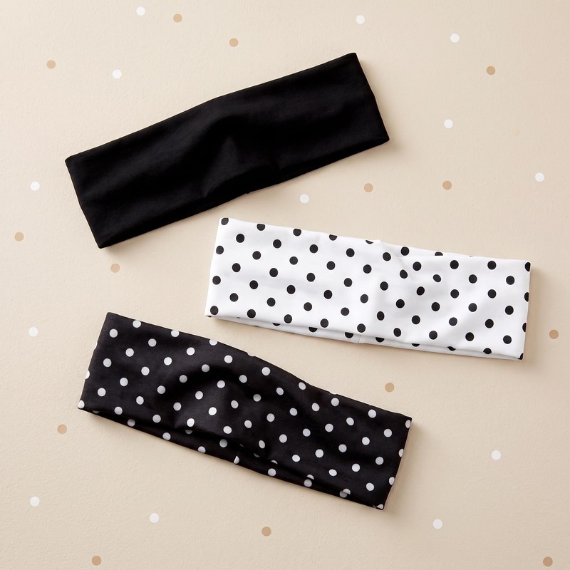 Polka Dot Headbands for Women Soft Non Slip Hair Bands