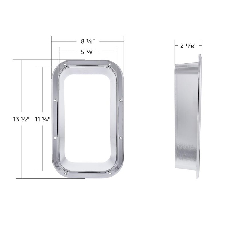 Chrome Plastic Interior View Window Trim Fits Kenworth W900L 1990-05,