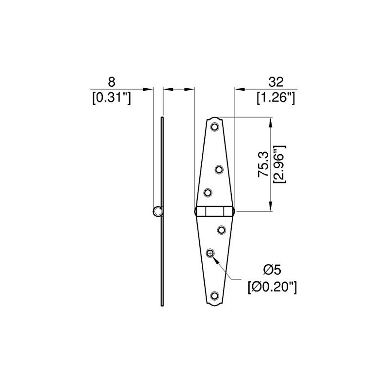 Penn Elcom Zinc Strap Hinge (3 Inch Zinc Strap Hinge)