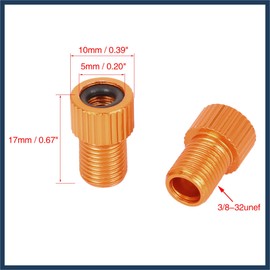 VekAuto Orange French to American Bike Valve Adapter Inflate Tire Using Standard Pump Air Compressor 4pcs Auto Accessories