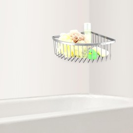 QWORK® Corner Shower Shelf 304 Stainless Steel Shower Basket Corner for Bathroom Kitchen