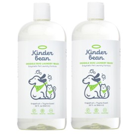 Kinderbean Dog and Cat Laundry Wash, 2-Pack 32 oz. Enzyme Formula Pet Laundry Detergent Removes Pet Odors, Cleans Stains from Cat or Dog Urine, Safe Laundry Odor Eliminator for Bedding, Collars, Toys