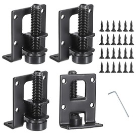 OwnMy 4 Packs Adjustable Furniture Leveling Feets L Shaped Furniture Levelers Legs, Heavy Duty Furniture Mounting Brackets Metal Furniture Leveling Feet for Workbench Cabinet Wardrobe, 2.2" H, Black
