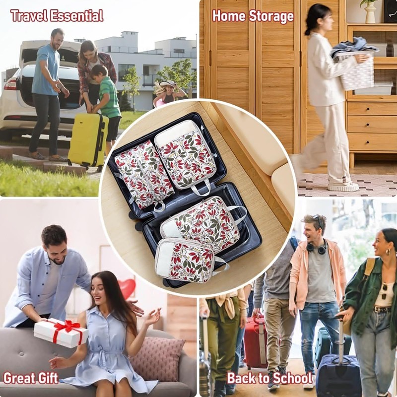Compression Packing Cubes,4 Pcs Travel Packing Cubes Set,Lumobrilla Travel Organisers