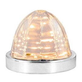 GG Grand General 81941 Amber/Clear Classic Watermelon Surface Mount 18 LED Turn/Marker Light with Stainless Steel Bezel
