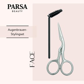 PARSA Beauty Eyebrow Styling Set - Eyebrow Set with Scissors & Brush - Precise Eyebrows Trim, Cut & Shape - Beauty Set for Women, Groomed Eyebrows at Home
