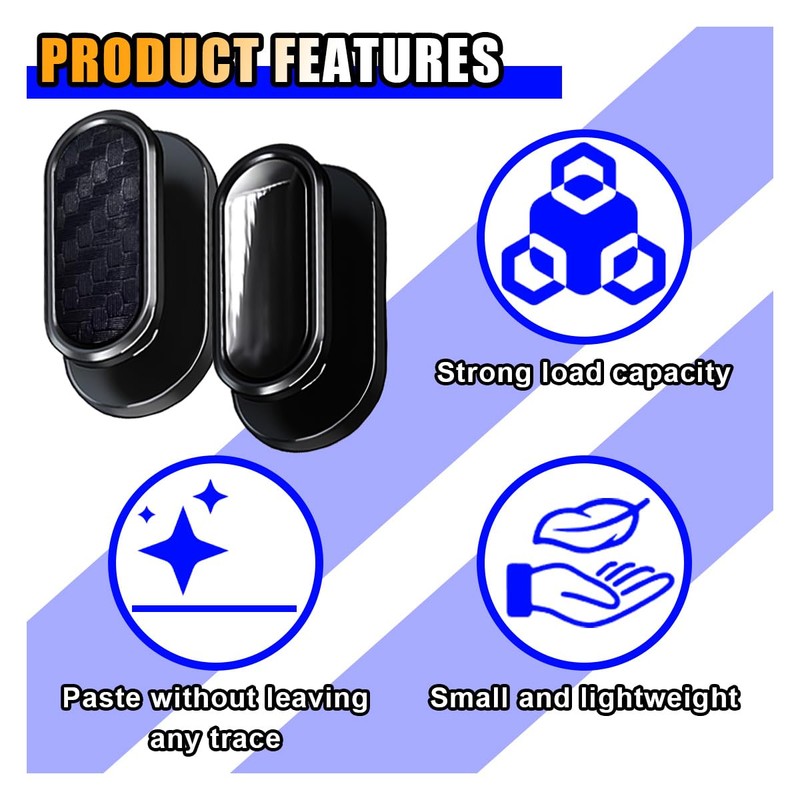 Car Mini Hooks, Multifunctional Strong Self-Adhesive Backseat Hangers, Wall Hanging