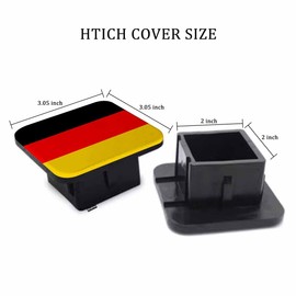 Beabes Trailer Hitch Cover for 2" Receivers Germany Flag, National Germany Flag Receiver Tube Hitch Plug Towing Hitch Covers Truck Hitch Accessories for Sedans Cars SUVs, Black Red Yellow