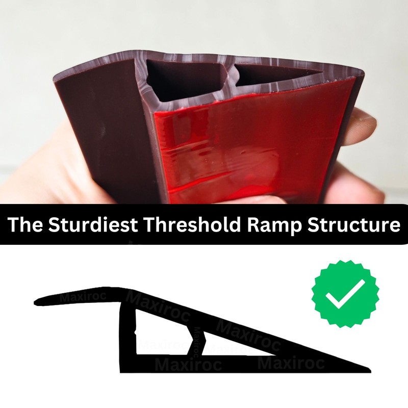 1/2" to 3/5" Height Threshold Ramp - Rubber Threshold, Floor
