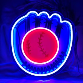 Baseball Neon Sign for Wall Decor, Dimmable LED Neon Light Sign for Bar, Boys Room, College Club, Shop, Kids Gift, Man Cave for Baseball Fans
