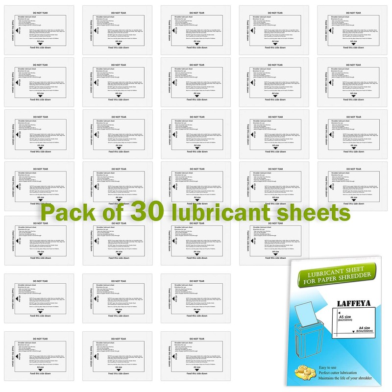 Laffeya Shredder Lubricant Sheets, Paper Shredder Sharpening, Shredder Cleaning Sheets