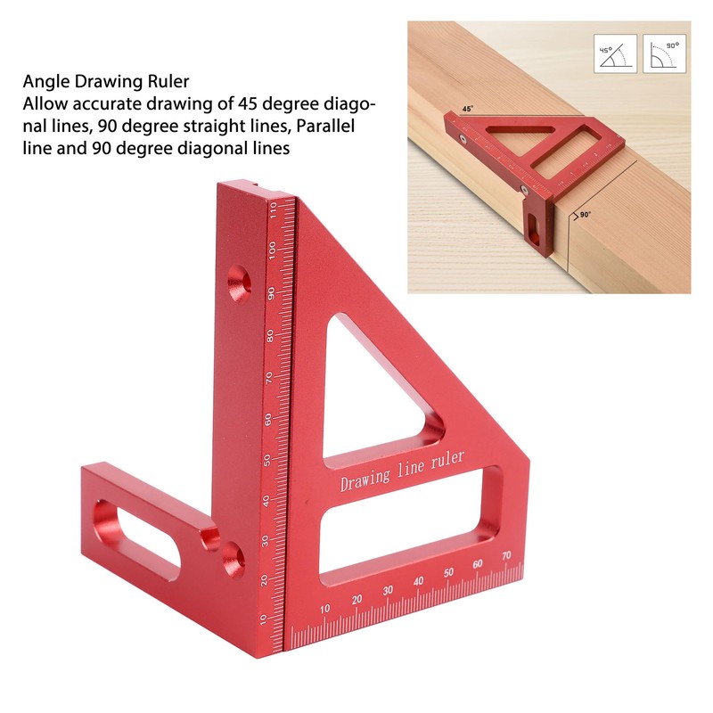 3D Multi Angle Measuring Ruler 45 90 Degree Aluminum Alloy