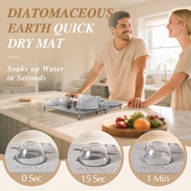 VERIFOST 2025 2pcs Large Stone Drying Mat for Kitchen Counter, Quick Drying Matt Kitchen Counter, Large Drying Stone for Kitchen Counter, Diatomaceous Earth Dish Drying Mat, Moonlight Gray