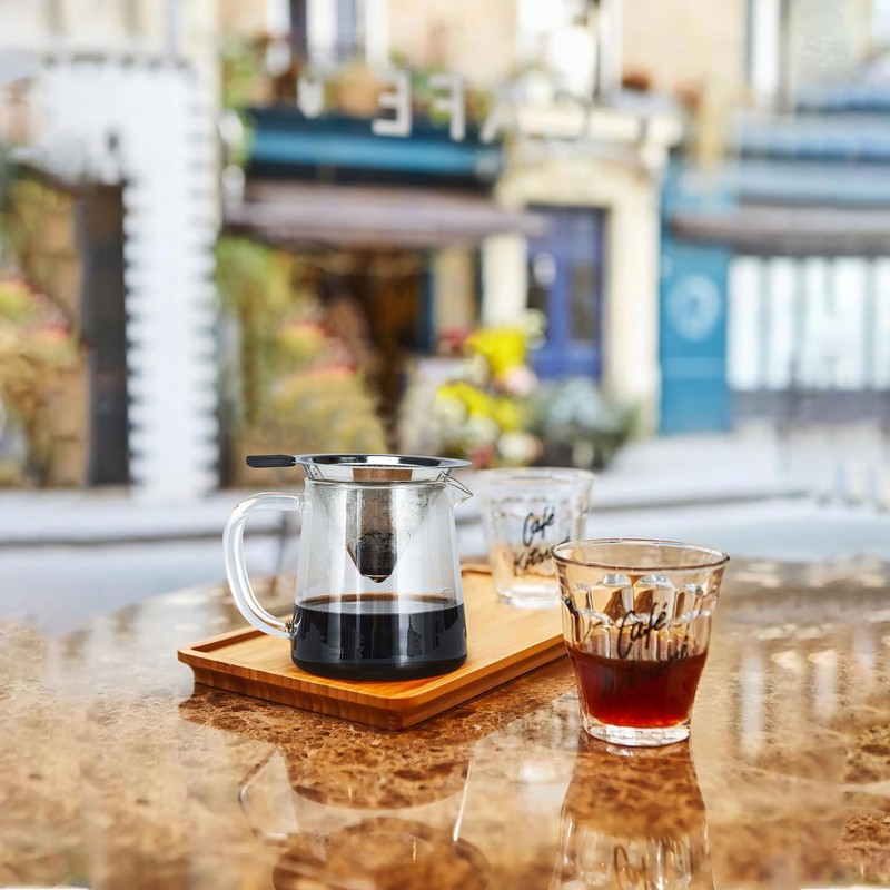 Pour Over Coffee Dripper Slow Drip Paperless Coffee Filter, Double