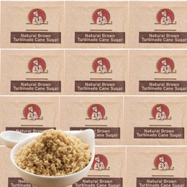 Natural Brown Turbinado Cane Sugar Packets – 50 Count – Raw Cane Sugar Sachets – 4g Each – Premium Natural Sweetener for Coffee, Tea, Baking, Office, Restaurants, and Travel
