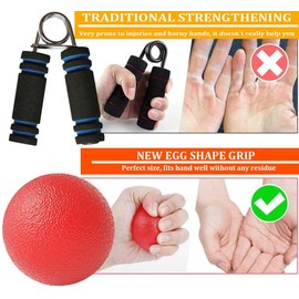 Hand Therapy Balls, Egg Shaped Grip Balls, Anti-Stress Ball, Training Device, Anti-Stress Balls, Hand Trainer, Finger Trainer Ball to Improve Palm Strength and Relieve Stress, Pack of 5