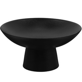 Hemoton - tazón de cerámica para pedestal o pedestal decorativo para decoración de mesa, soporte de frutas y verduras para encimera de cocina, cuencos negros de 6 pulgadas