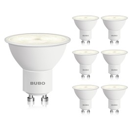 BUBO GU10 LED Bulb 6W Equivalent 50W, 3500K Natural White 650 Lumens, Non-Dimmable GU10 Bulb Replacement for Track Lighting, MR16 LED Bulb for Kitchen, Range Hood, Living Room, Bedroom, 6 Pack