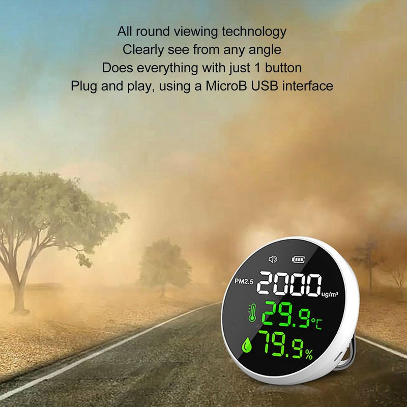 Air Quality Monitor Indoor PM2.5 Meter Mini Portable Smart Sensor