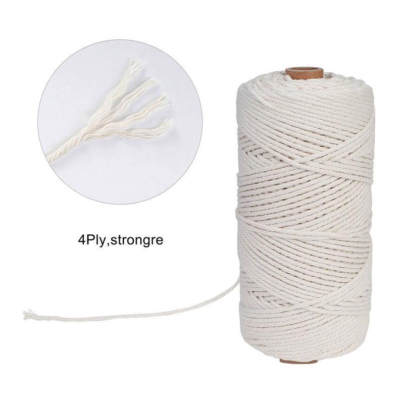 Macrame Yarn 3 x 200 m Cotton Thread, Cotton Cord