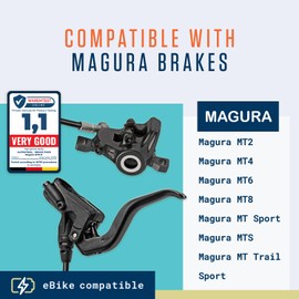 MTB brake pads for Magura MT2 MT4 MT6 MT8 MTS 7.C brakes I High-performance resin I Durable for e-bikes and mountain bikes I 1 pair of organic disc brake pads