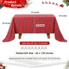 Red Christmas Rectangle Plaid Tablecloth: 57x120 Inches Checkered Table Cloth