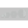Hexagon, Circle, and Square Acrylic Quilting Templates, 4", 3", 2",