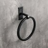 Fayesia Black Towel Holder - Blacksmith Handcrafted Wrought Iron -