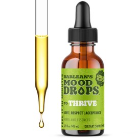 Barlean's Mood Booster Supplement, Thrive Liquid Drops Supplements, Ashawagandha, L Theanine, and Lion's Mane Extract, Adaptogen Herbs Drops, 1.5 oz