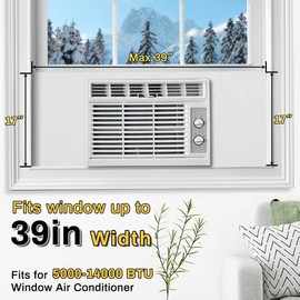 Powrocket Window Air Conditioner Surround Foam Insulation Panels,Window AC Side Panels for Window AC Unit Indoor,Summer Winter Heat and Draft Window Seal Cover,Surround Insulation Side Panels (White)