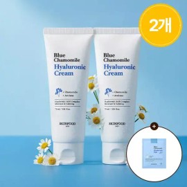 Skin Food [스킨푸드][2개]블루 캐모마일 히알루로닉 크림70ml + (증정)패드2매입1개 [Skinfood][2pcs] Blue Chamomile Hyaluronic Cream 70ml + (Gift) 2 Pads 1 Set