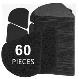 60-Count Face Sponges for Cleansing - Compressed Sponges Facial, 100% Natural Cosmetic Spa Sponges for Facial Cleansing, Exfoliating Mask (Triangle, Black）