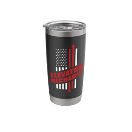 Elevator Mechanic American Flag, Elevator Mechanic Stainless Steel Insulated Tumbler