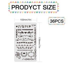 Limeow Pack of 36 Bibs for Painting, Stencils, Painting, Baby Shower Decorative Stencils, Children's Painting Stencils, Children's Airbrush Stencils, Suitable for Decorative Sets, Bibs, Belt Bags