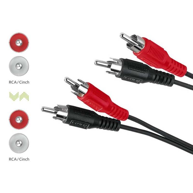 hama German Audio Cable, 2 RCA Plugs - 2 RCA