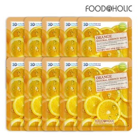Food Aholic 3D Orange Natural Essence Mask Pack (10 sheets) / 3D 오렌지 내추럴에센스 마스크팩(10매)