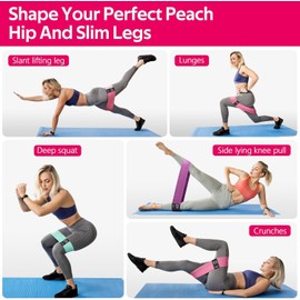 ROSSRORE Exercise Resistance Bands Fabric Sport Bands for Legs and Buttocks Fitness Bands for Yoga Starter Kit with Booty Bands Suitable for Pilates Rehabilitation Fitness and Home Workouts