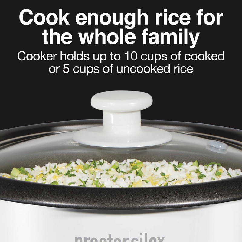 Proctor Silex Rice Cooker & Food Steamer, 10 Cups Cooked