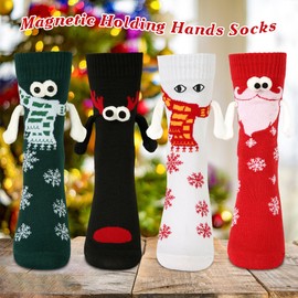 Vermeyen Christmas Socks for Women Men Magnetic Holding Hands Funny Novelty Socks Christmas Holiday or Birthday Gift