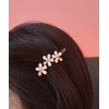 Flower White Cubic Point Snap Pin / 플라워 화이트 큐빅